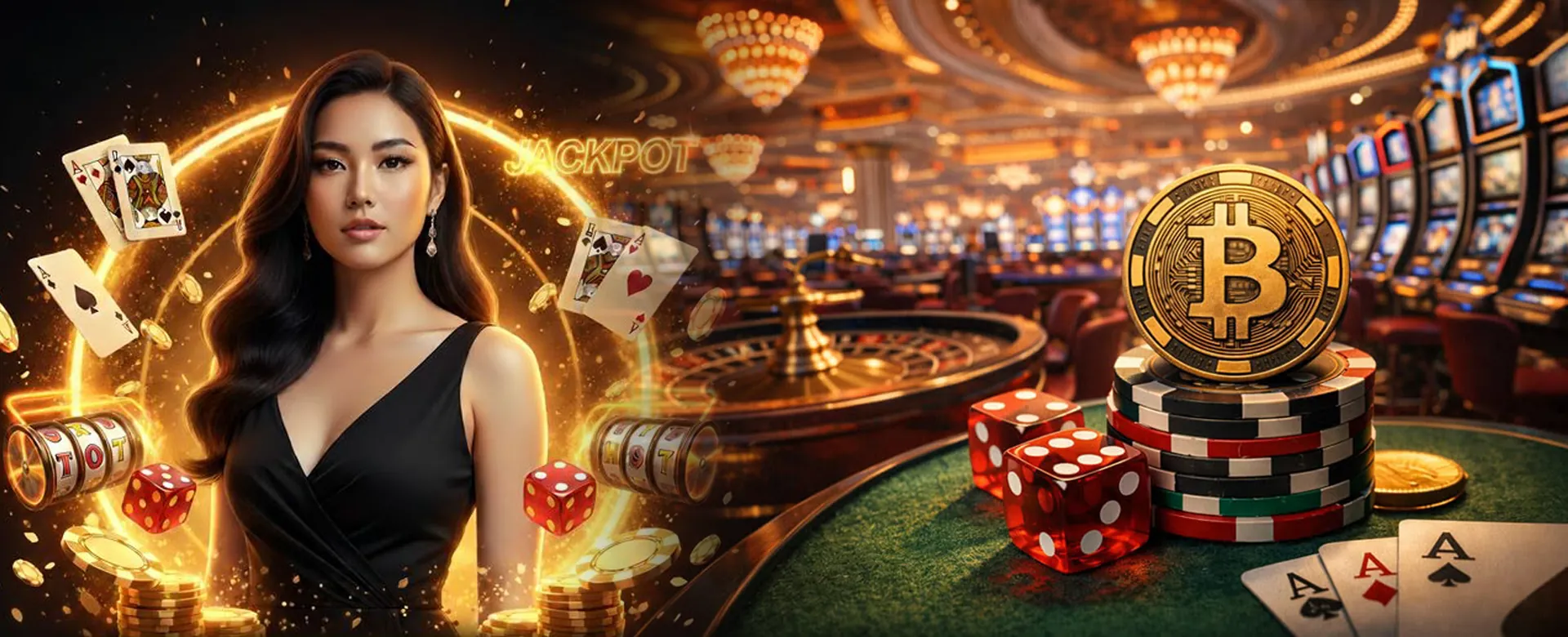 Plus777.com Asia online casino background with vibrant lights and gaming elements